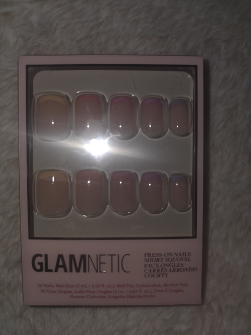 GLAMNETIC Pink Ombre Press-On Nails - Short Squoval